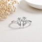925 Sterling Silver Double Tulip Ring, Minimalist Flower Ring, Adjustable Floral Ring, Nature Inspired Gift for Her, Botanical Jewelry