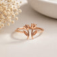 925 Sterling Silver Double Tulip Ring, Minimalist Flower Ring, Adjustable Floral Ring, Nature Inspired Gift for Her, Botanical Jewelry