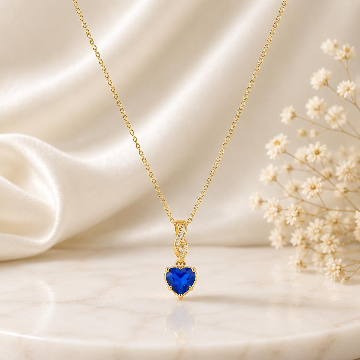 925 Sterling Silver Heart CZ Pendant Necklace, Gold Plated Red Heart Necklace, Dainty Love Necklace, Romantic Valentine's Jewelry