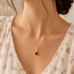 925 Sterling Silver Heart CZ Pendant Necklace, Gold Plated Red Heart Necklace, Dainty Love Necklace, Romantic Valentine's Jewelry