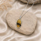 925 Sterling Silver Shazar Agate Pendant Necklace, Natural Dendritic Agate Pendant, Oval Landscape Stone Necklace, Handmade Gift for Her