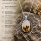 925 Sterling Silver Shazar Agate Pendant Necklace, Natural Dendritic, Oval Landscape Gemstone Pendant, Handmade Nature Jewelry